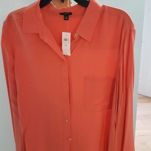 Ann Taylor Coral Silk Blouse